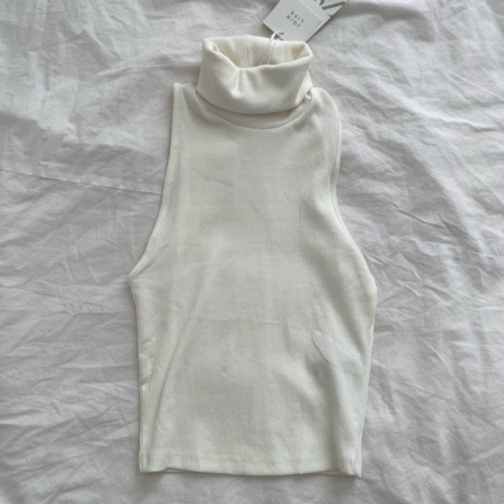 Zara turtleneck tank top in white